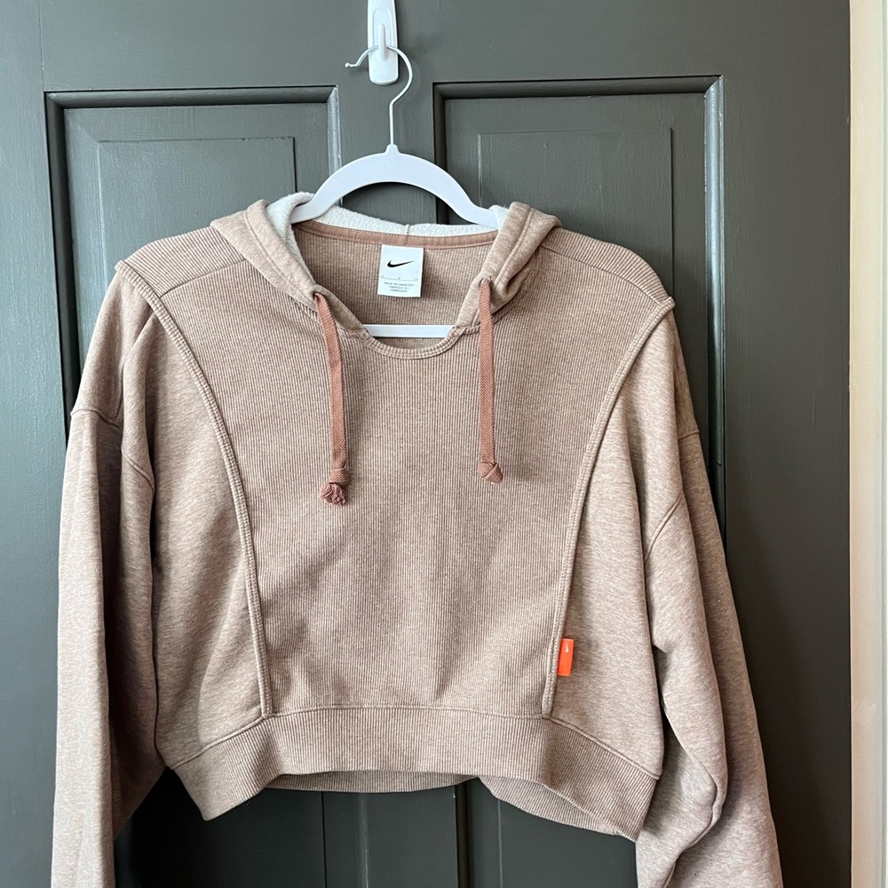 Nike Tan Cropped Boxy Hoodie
